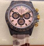 AAA Grade Clone Diw Rolex Daytona 4130 Carbon Fiber Rose Gold Dial